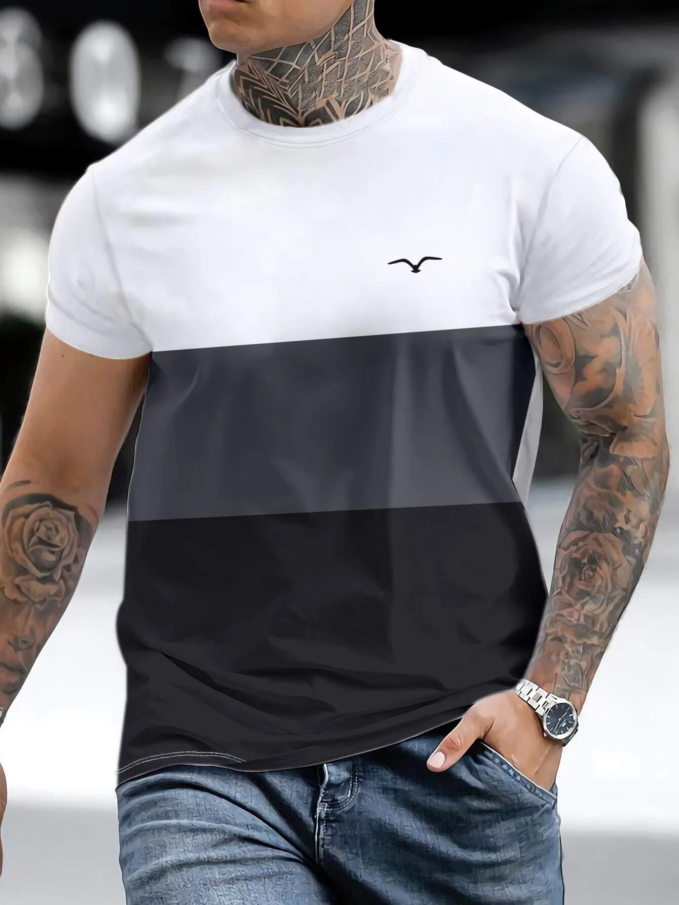 Manfinity Homme Hombres de color combinado Camiseta & de cintura