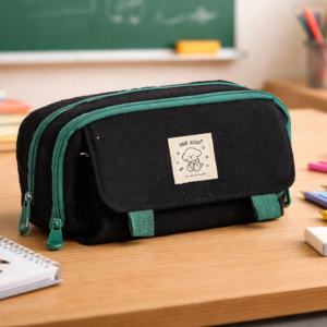 Cartuchera De Varias Capas Y Gran Capacidad Negra