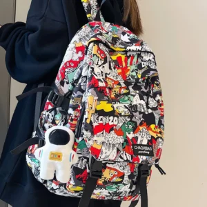 Mochila De Nylon De Gran Capacidad Y Multi-compartimento Con Cremallera