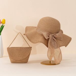 Sombrero de playa y bolso tejido