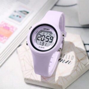 Reloj de pulsera electrónico deportivo LED con correa de silicona