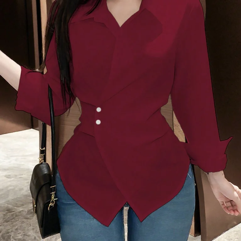 Blusa de botones manga larga
