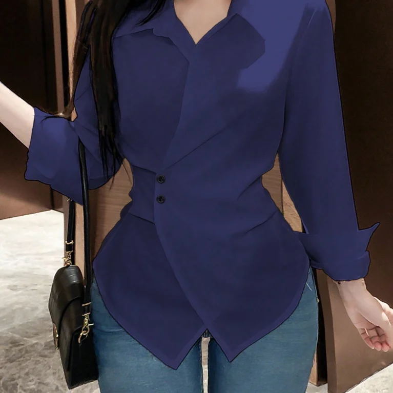 Blusa de botones manga larga