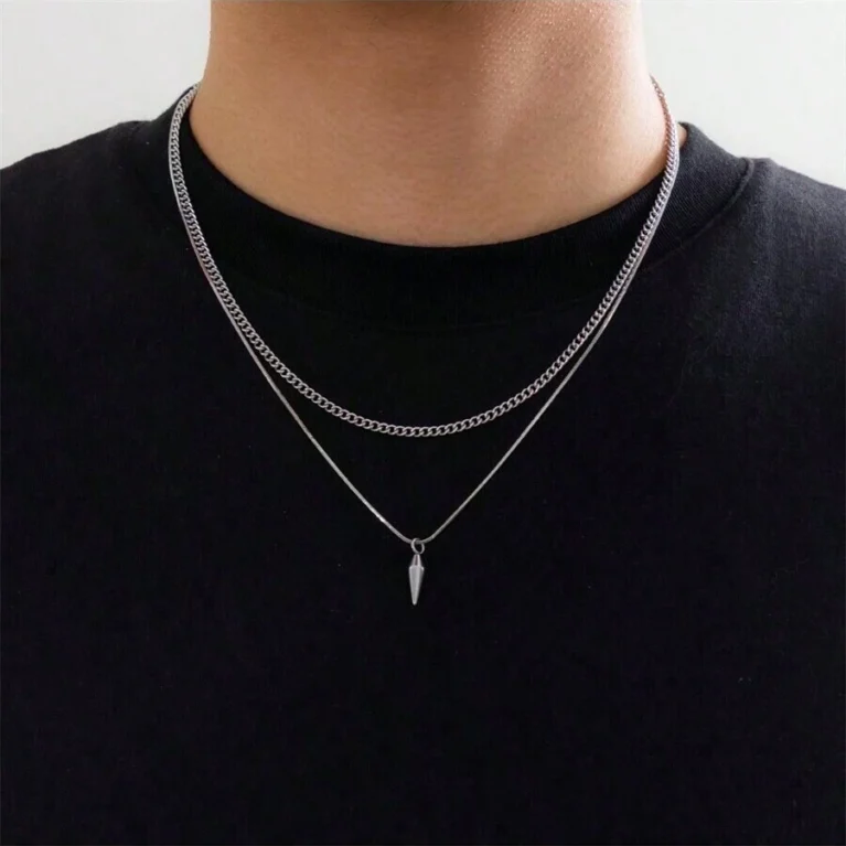 Collar Doble Capa de Acero Inoxidable