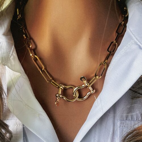 Collar Doble Hebilla de Moda Casual