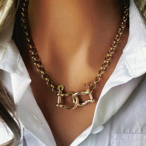 Collar Doble Hebilla de Moda Casual