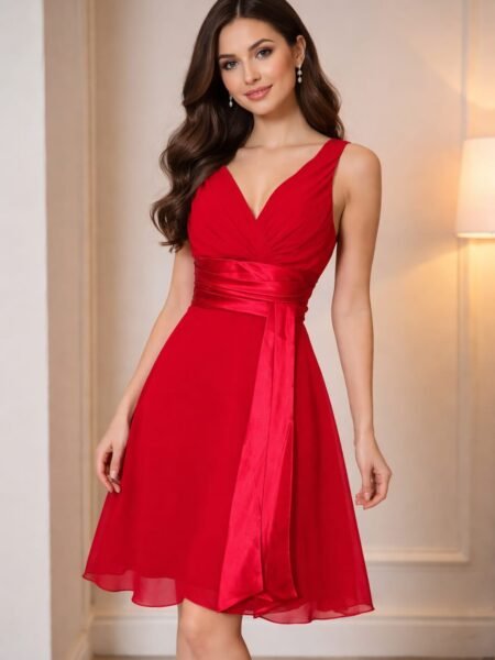 Vestido midi elegante volado