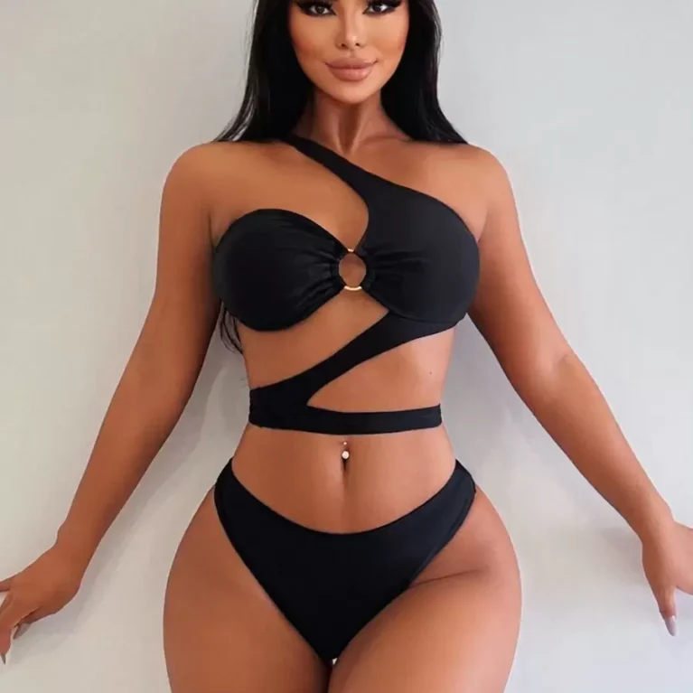 Traje de baño de 2 piezas con detalle de anillo