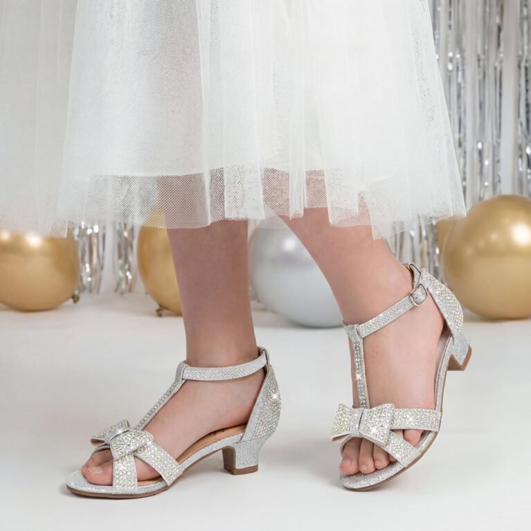 Sandalias de tacon bajo con pedrería