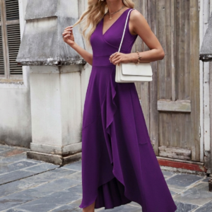 Vestido de coctel elegante cruzado escote V