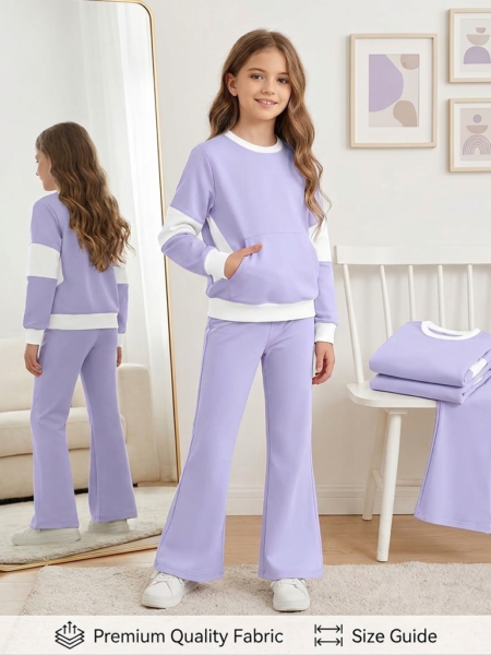 Conjunto de niña sudadera con pantalón campana
