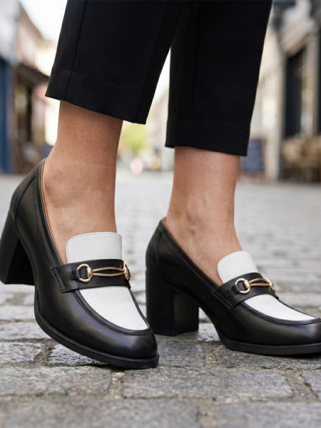 Mocasines formales de tacon grueso
