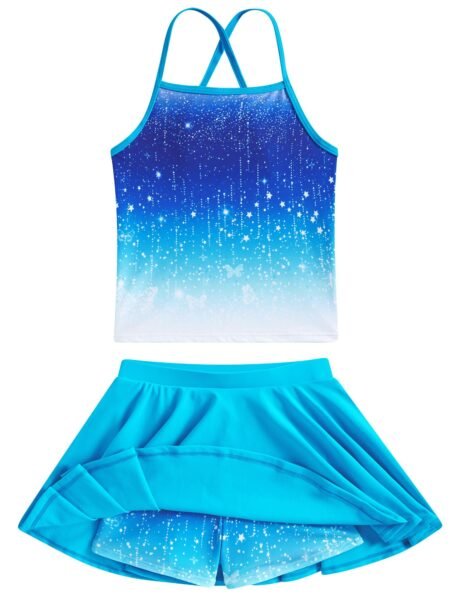 Traje de baño de niña de 2 piezas con falda short