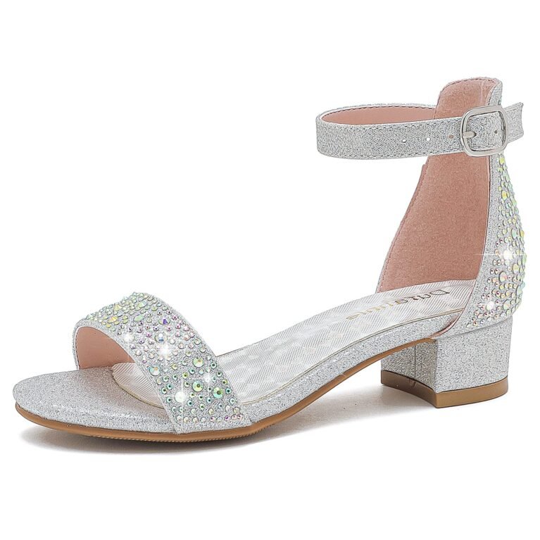 Sandalias de tacon bajo con pedrería