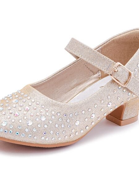 Zapatos de tacón bajo con pedrería